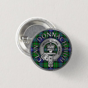 Chapa Redonda De 2,5 Cm Clan Donnachaidh/Robertson Escudo y Hunting Tartán