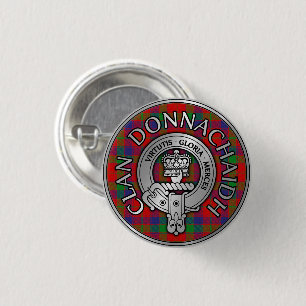 Chapa Redonda De 2,5 Cm Clan Donnachaidh   Robertson Escudo y Tartán