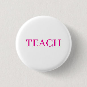 Chapa Redonda De 2,5 Cm Clásico Pin de Enseñar Profesora Rosa