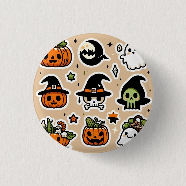 Chapa Redonda De 2,5 Cm Clásicos de Halloween (Anverso)