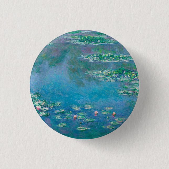 Chapa Redonda De 2,5 Cm Claude Monet. Lilies de agua. Impresionismo francé (Anverso)