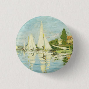 Chapa Redonda De 2,5 Cm Claude Monet. Regattas en Argenteuil