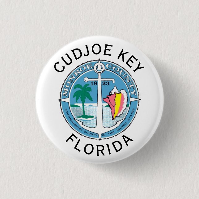 Chapa Redonda De 2,5 Cm Clave Cudjoe - Cayos Florida (Anverso)