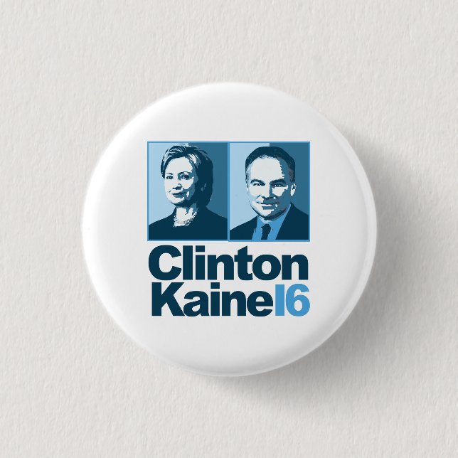 Chapa Redonda De 2,5 Cm Clinton Kaine para América 2016 (Anverso)