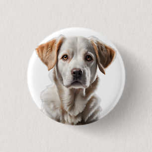 Chapa Redonda De 2,5 Cm Close-Up Portrait of a Sweet-Faced Dog