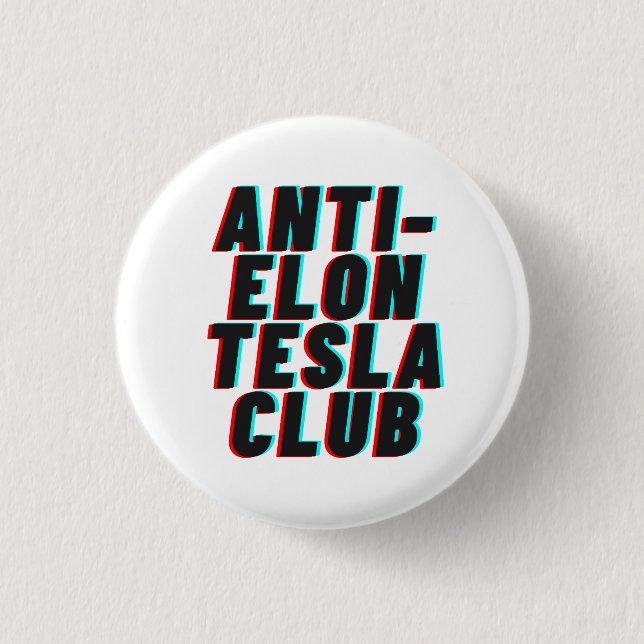 CHAPA REDONDA DE 2,5 CM CLUB ANTI-ELON TESLA (Anverso)