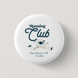 Chapa Redonda De 2,5 Cm Club de Corredores Gráfico Personalizado Azul Mari