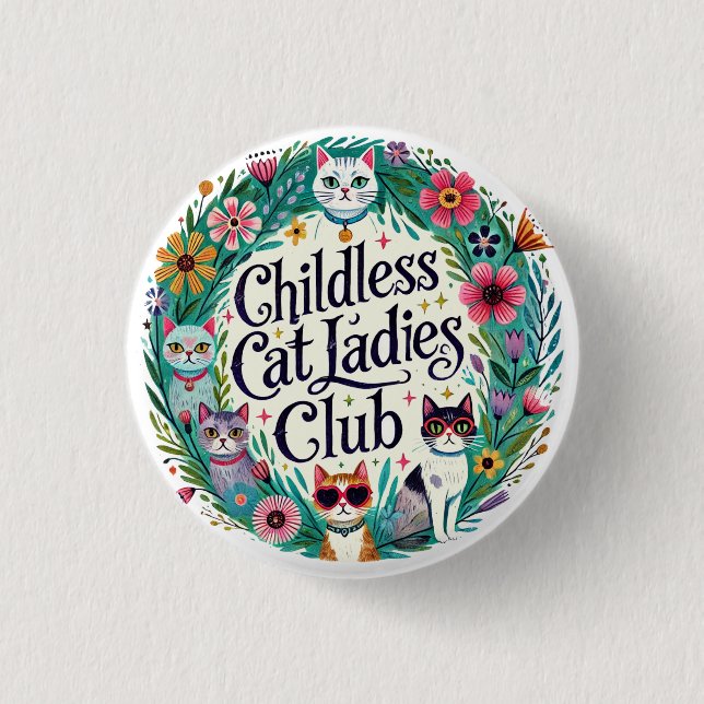 Chapa Redonda De 2,5 Cm Club Infantil Cat Ladies (Anverso)