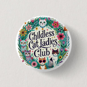 Chapa Redonda De 2,5 Cm Club Infantil Cat Ladies