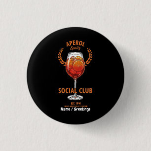 Chapa Redonda De 2,5 Cm Club Social de Aperol Spritz Diseño Divertido y Li