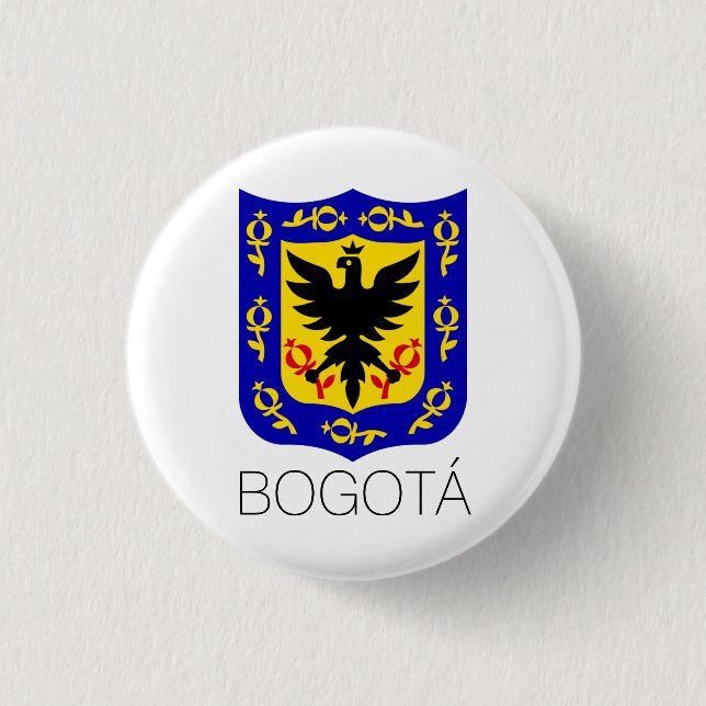 Chapa Redonda De 2,5 Cm Coat of Arms of Bogotá, Colombia (Anverso)