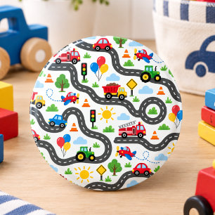 Chapa Redonda De 2,5 Cm Coches de Transporte Divertidos Cumpleaños niño 1 