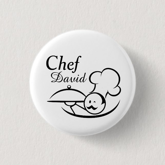 Chapa Redonda De 2,5 Cm Cocinero ilustrado personalizado (Anverso)