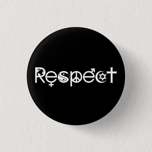 Chapa Redonda De 2,5 Cm Coexistir con el respeto - Amabilidad y tolerancia (Anverso)