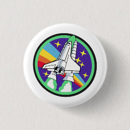 Chapa Redonda De 2,5 Cm Cohetes a la luna