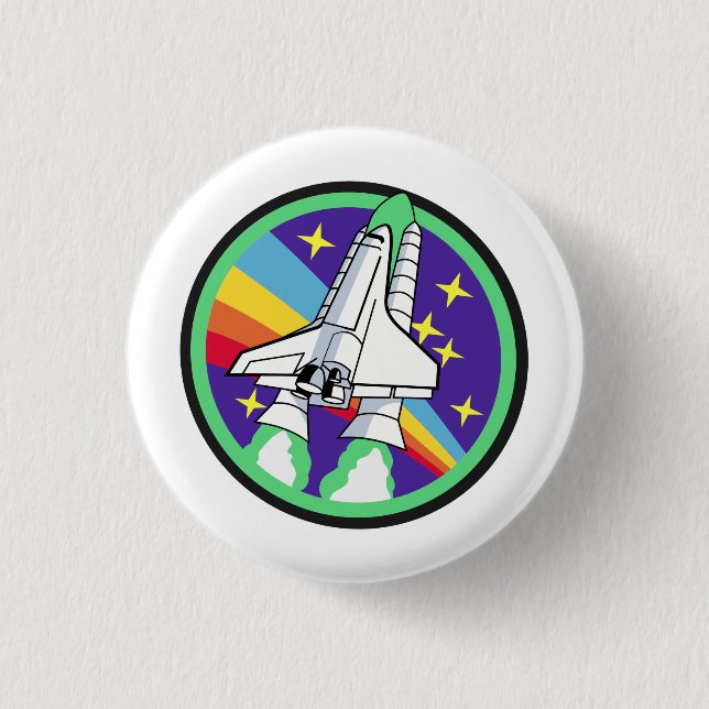 Chapa Redonda De 2,5 Cm Cohetes a la luna (Anverso)