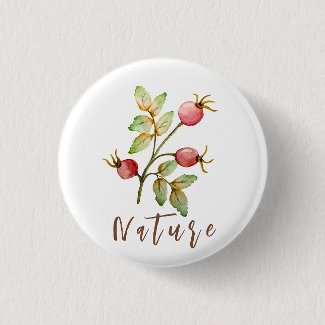 Chapa Redonda De 2,5 Cm Colas de rosa acuarela (Anverso)