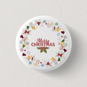 Chapa Redonda De 2,5 Cm Colección de saludos alegres de navidades