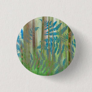 Chapa Redonda De 2,5 Cm Collage de helechos y bosque de Bracken Seabeck,