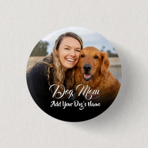 Chapa Redonda De 2,5 Cm Collar de Foto Personalizado para Mamá de Perro