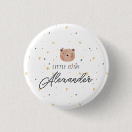 Chapa Redonda De 2,5 Cm Color de agua blanco y marrón lindo Baby Shower