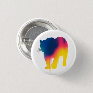 Chapa Redonda De 2,5 Cm Colorido Spray Paint Leopard Silhouette Round