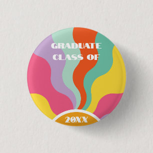 Chapa Redonda De 2,5 Cm Coloroso de graduación de educación de estaño retr