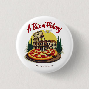 Chapa Redonda De 2,5 Cm Colosseo vintage Roma y arte de pizza napolitana