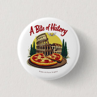Chapa Redonda De 2,5 Cm Colosseo vintage Roma y arte de pizza napolitana