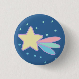 Chapa Redonda De 2,5 Cm Cometa Estrella Fugaz Adorable