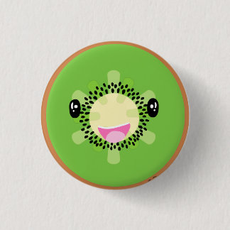 Chapa Redonda De 2,5 Cm Comida vegan con frutas tropicales de Kawaii Kiwi