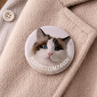 Chapa Redonda De 2,5 Cm Compañero Perfecto Foto de Mascota Personalizada A
