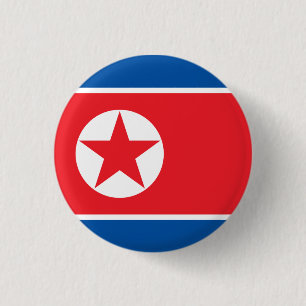 Chapa Redonda De 2,5 Cm Comunista socialista de Juche de la bandera del