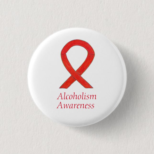 Chapa Redonda De 2,5 Cm Concienciación sobre el alcoholismo Pins Personali (Anverso)