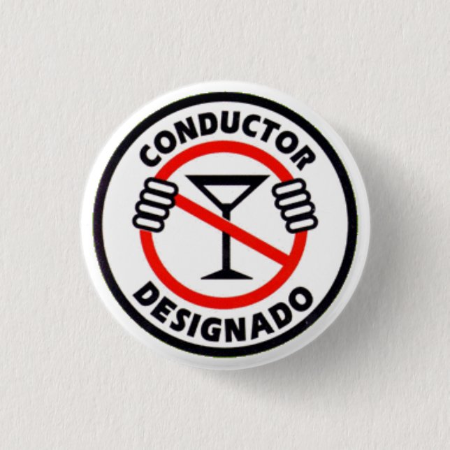 Chapa Redonda De 2,5 Cm Conductor Designado (Anverso)