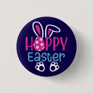 Chapa Redonda De 2,5 Cm Conejo Feliz de Pascua Huevo Diseño Lindo de Prima