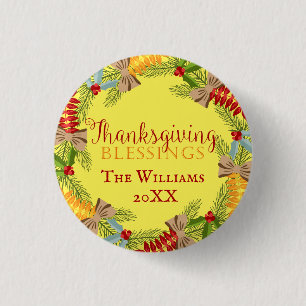 Chapa Redonda De 2,5 Cm Conmemorar tu cena de Acción de Gracias