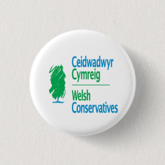 Chapa Redonda De 2,5 Cm Conservadores galeses Ceidwadwyr Cymreig (Anverso)
