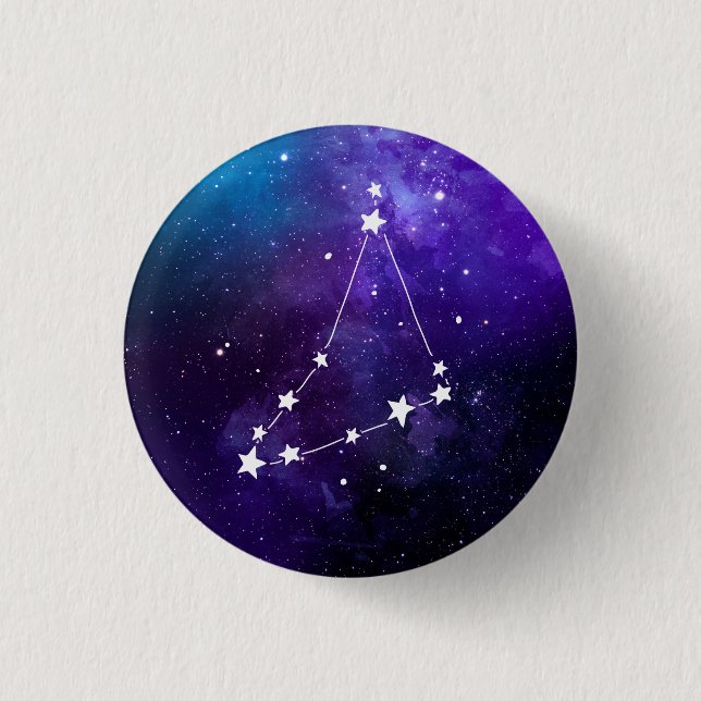 Chapa Redonda De 2,5 Cm Constelación de Capricornio Zodiac (Anverso)