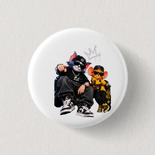 Chapa Redonda De 2,5 Cm Cool Hip Hop Animal Pin Button Ropa Urbana