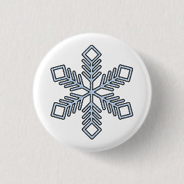 Chapa Redonda De 2,5 Cm Copo de Nieve Brillante - Ramas Azul Bebé