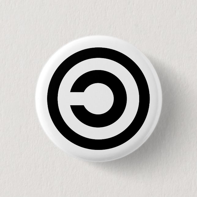 Chapa Redonda De 2,5 Cm Copyleft (Anverso)