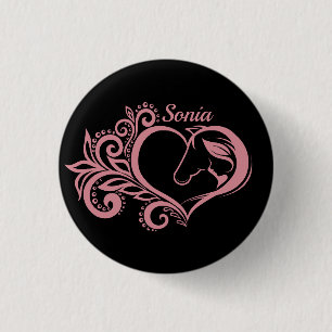 Chapa Redonda De 2,5 Cm Coquette Chica de Caballo Rosa Feminine Elegine