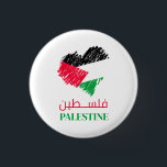 Chapa Redonda De 2,5 Cm Corazón de Palestina<br><div class="desc">Corazón de la bandera palestina</div>