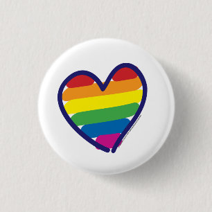 Chapa Redonda De 2,5 Cm Corazón del amor del orgullo gay