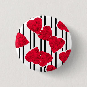 Chapa Redonda De 2,5 Cm Corazón rojo