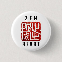 Chapa Redonda De 2,5 Cm "Corazón Zen" Tranquilo En El Corazón