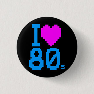 Chapa Redonda De 2,5 Cm COREY TIGER 1980 RETRO I HEART 80's LOVE