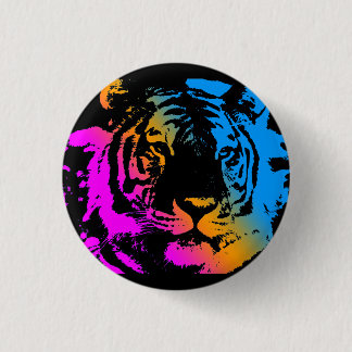 Chapa Redonda De 2,5 Cm Corey Tiger 80s nueva ola cara tigre