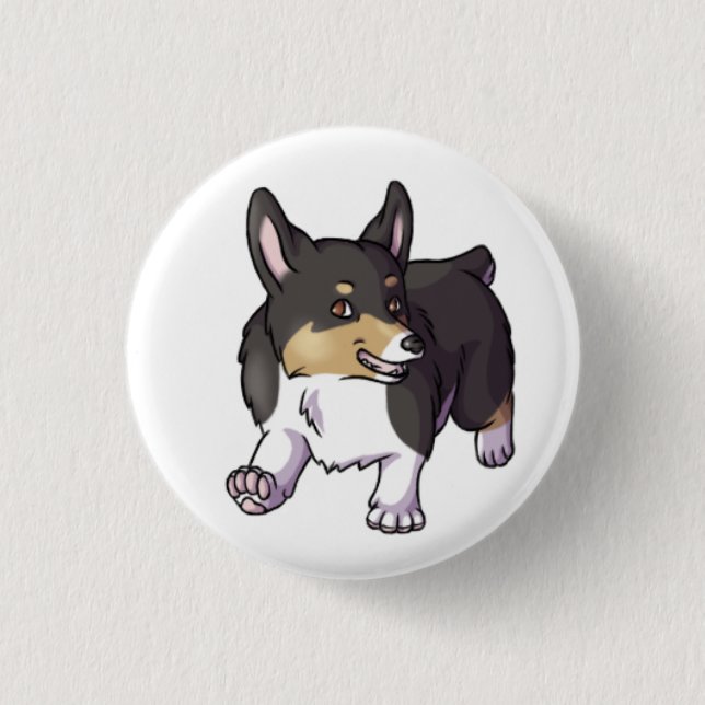 Chapa Redonda De 2,5 Cm Corgi del Pembroke (Anverso)